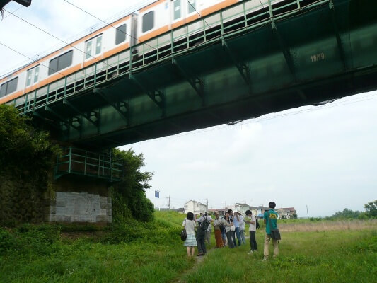 中央線上り線を支える日野煉瓦